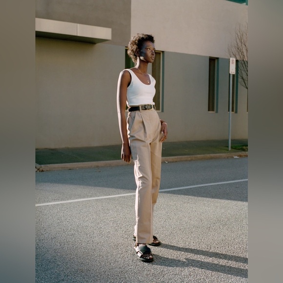 Caves Collect / KATE TAN JAPANESE COTTON PANTS trousers khaki XS (AUS 6) - Picture 4 of 8